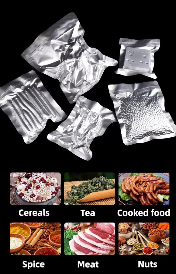100 Stück leotrusting Aluminiumfolien-Vakuumbeutel in Silber zum Selbstbedrucken und Heißsiegeln für Lebensmittel wie Fleisch oder Matcha - Bild 3