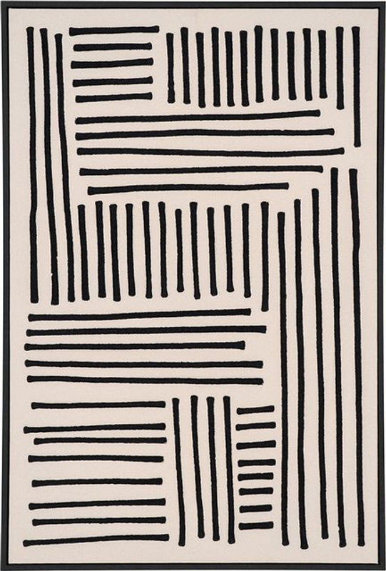 Haus Nordic Lipari Leinwanddruck No.1 Abstrakt Geometrisch in Schwarz und Beige, B: 60 cm, H: 90 cm - Bild 1
