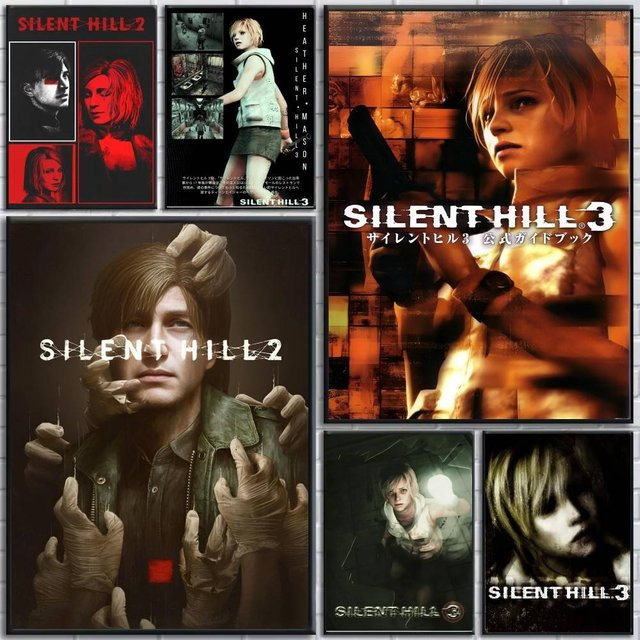 Klassisches S-Silent H-Hill 3 Game-Poster von Bilibili, selbstklebender Papierdruck in Mehrfarben, abstraktes Wandbild für dein Zuhause, B/H: 15,0 x 10,0 cm - Bild 1
