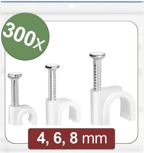 Quadrios Nagelschellen 24CA424 Weiß, Bündel-Ø-Bereich 2 bis 8 mm, 300 Stück - Bild 1