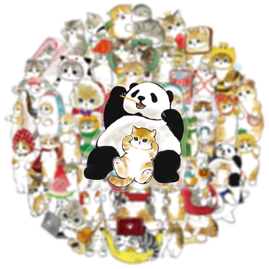 GOGOTU Cartoon-Katzen-Aufkleber, transparent, 50-teiliges Set - Bild 2