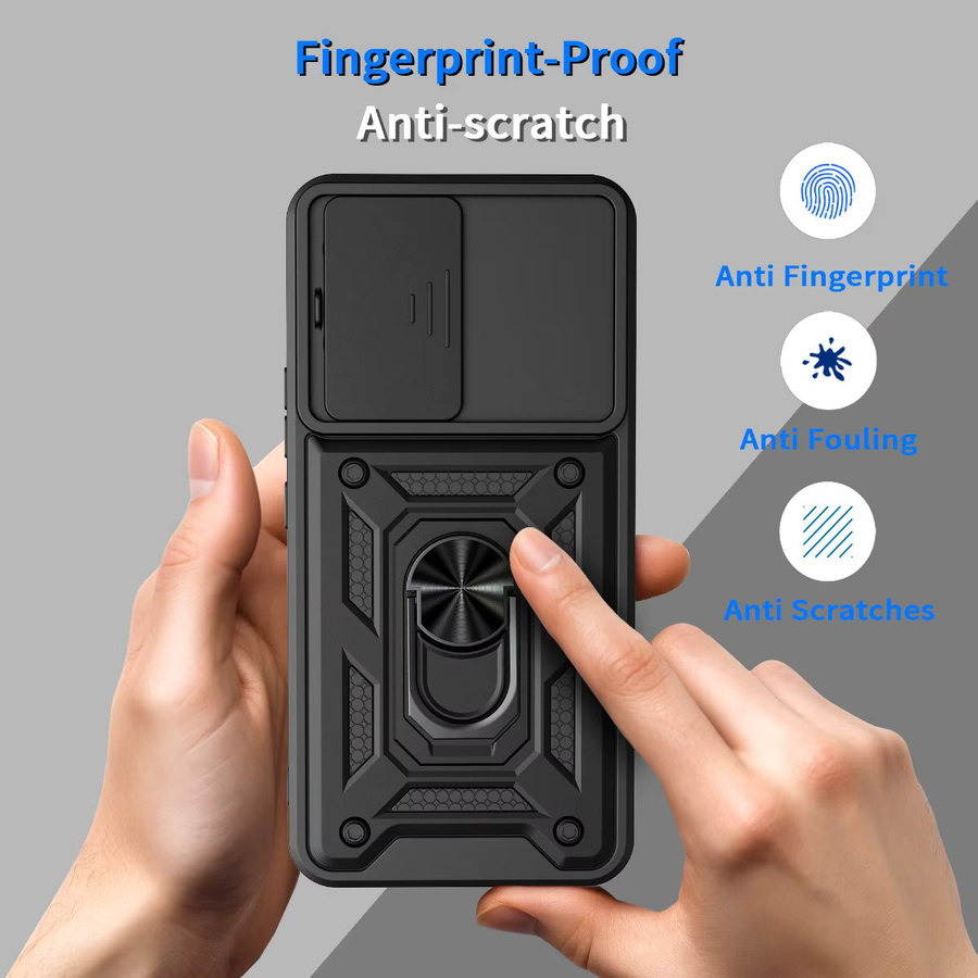Magnetische Handyhülle für Xiaomi POCO X8 Pro Max, X8 und X7 Pro 5G mit Schiebe-Kameraschutz, Ringständer und stoßfester Rückabdeckung in Schwarz oder Gold - Bild 3