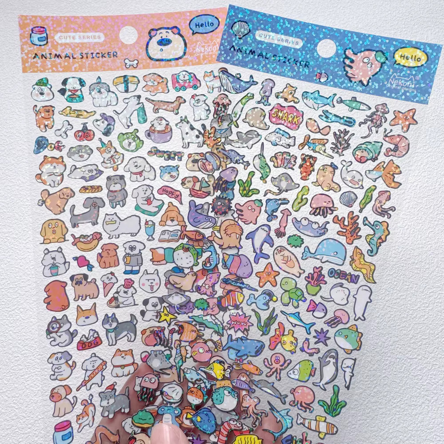 NEKONI Briefpapier-Aufkleber mit niedlichen Mini-Tieren in Multicolour für Scrapbooking und DIY-Projekte - Bild 1