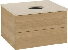 V&B Waschtischunterschrank Antao ohne Frontstruktur in Eiche Honig Matt, B: 60 cm, H: 50 cm, T: 36 cm - Bild 1