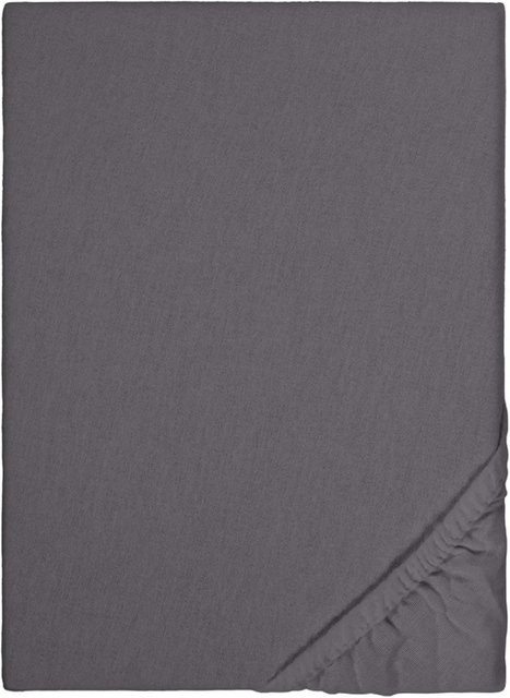 Matratzen Discount Spannbetttuch aus Baumwolle und Polyester, Anthrazit, B/T: 140 x 200 cm - Bild 1