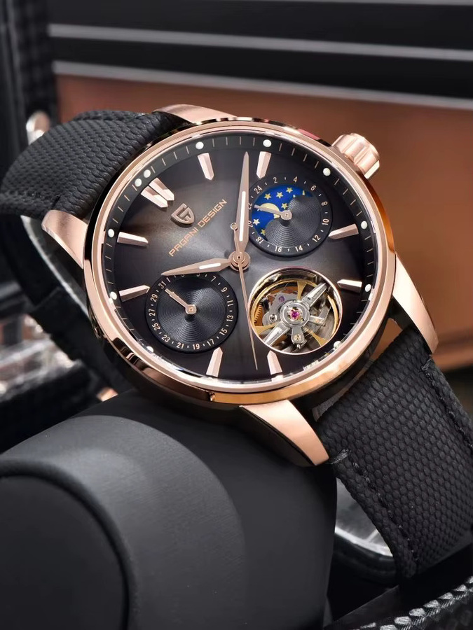 PAGANI DESIGN Armbanduhr, Automatik, Moon Phase, Saphirglas, 41 mm, Herren - Bild 5