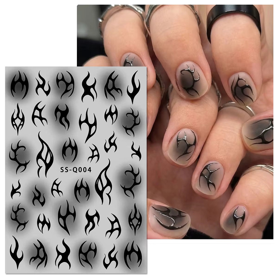 QIANJIKU Nagelaufkleber, Schwarz - Bild 3