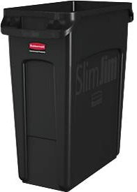 Rubbermaid Slim Jim Abfallbehälter aus Kunststoff, 60 Liter, schwarz, B: 63,0 cm, T: 28,0 cm, H: 2,9 cm - Bild 1