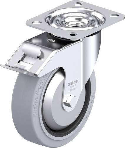 Blickle Stahlblech-Lenkrolle LE-POEV 125G-FI-SG-FA in Schwarz-Grau mit 125 mm Rad-Durchmesser und 150 kg Tragfähigkeit - Bild 1