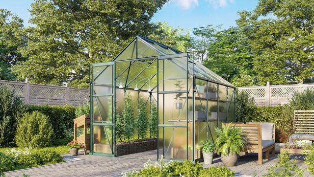 Vitavia Gewächshaus Jamaika inkl. Ready2Grow Zubehör-Set, smaragd grün, 6,7 m², Polycarbonat-Platten, B/T/H: 257 x 254 x 257 cm - Bild 1