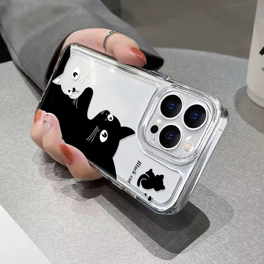 Transparente Handyhülle mit süßem Katzenmotiv für iPhone 16 Pro Max, 15, 14, 13, 12, 11, SE und weitere Modelle von AKABEILA - Bild 5