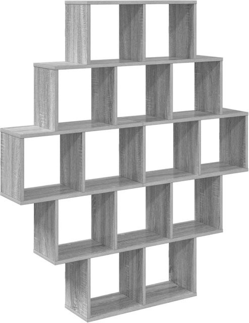vidaXL Wandregal modern in Sonoma-Grau aus MDF, B/T/H: 120 x 20 x 136 cm - Bild 1