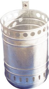 Schake Abfallbehälter oval 45l mit Standpfosten B: 60 cm, T: 26 cm, H: 41 cm und Standpfosten Ø: 6 cm, H: 130 cm - Bild 1
