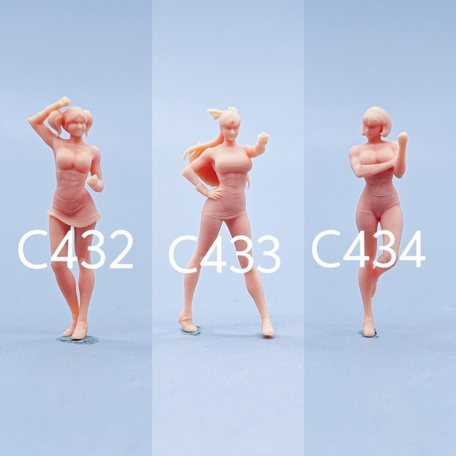 EHCMODEL The Powerpuff Girls Figuren, Maßstab 1/64, Harz, Ungefärbte Miniaturen - Bild 1