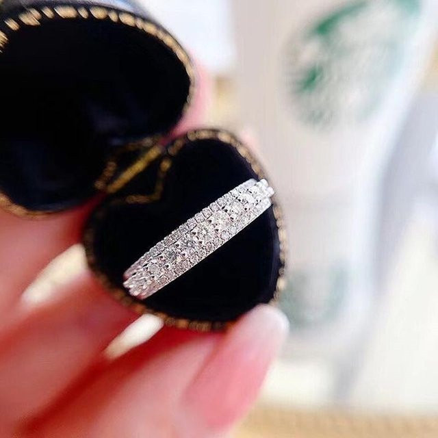 YIRAN Jewelry Zirkonia-Ring, Weiß, Kupfer, Damen - Bild 1