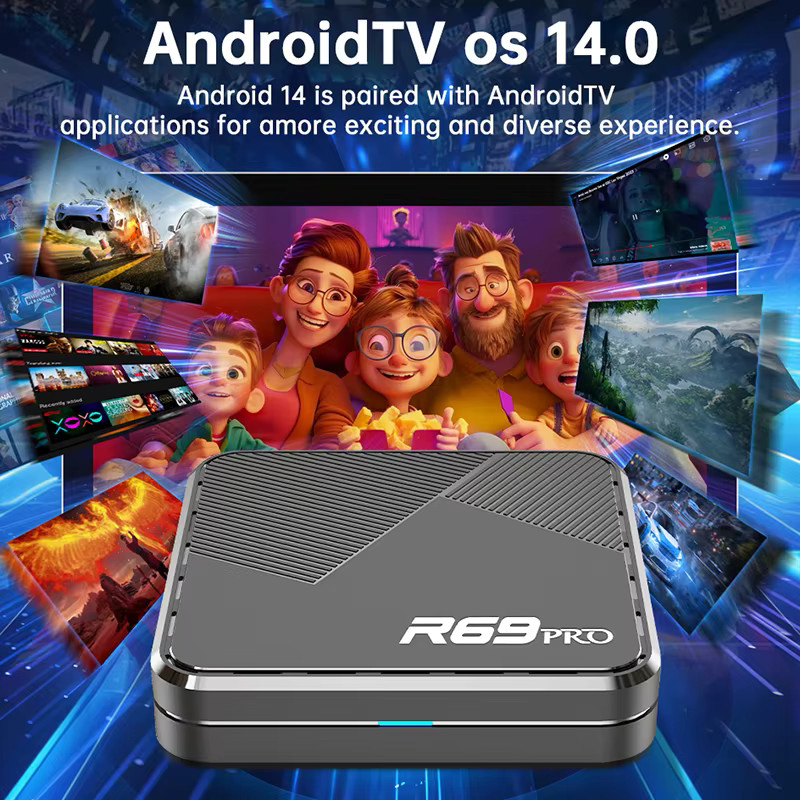 LEEDOAR R69 PRO Smart TV Box Android 14, 8K HDR10+, Allwinner H728, 4GB RAM, 64GB Speicher, WiFi 6, Bluetooth 5.0, 1000M LAN, Schwarz - Bild 2