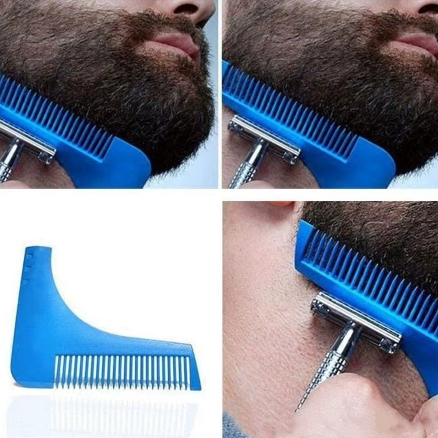 Bart Styling Schablone mit Bartkamm für Herren, All-in-One Werkzeug - Bild 4
