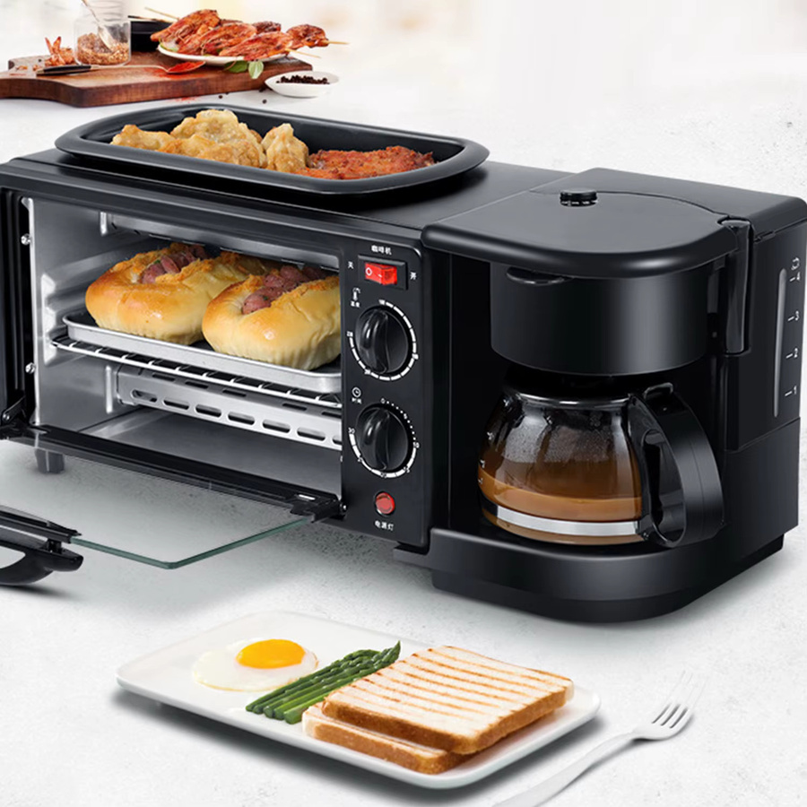 HGTUGO 3-in-1 Frühstücksmaschine in Schwarz mit Isolierbehälter, Kaffeemaschine und Backgerät für Kuchen, Steak oder Wurst - Bild 6