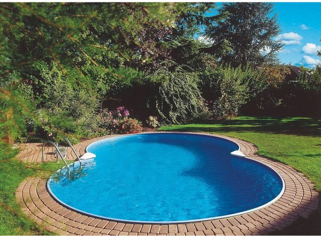 Summer Fun Calypso Stahlwand-Pool in Blau und Weiß, Achtform, B: 525 cm, T: 320 cm, H: 150 cm - Bild 1