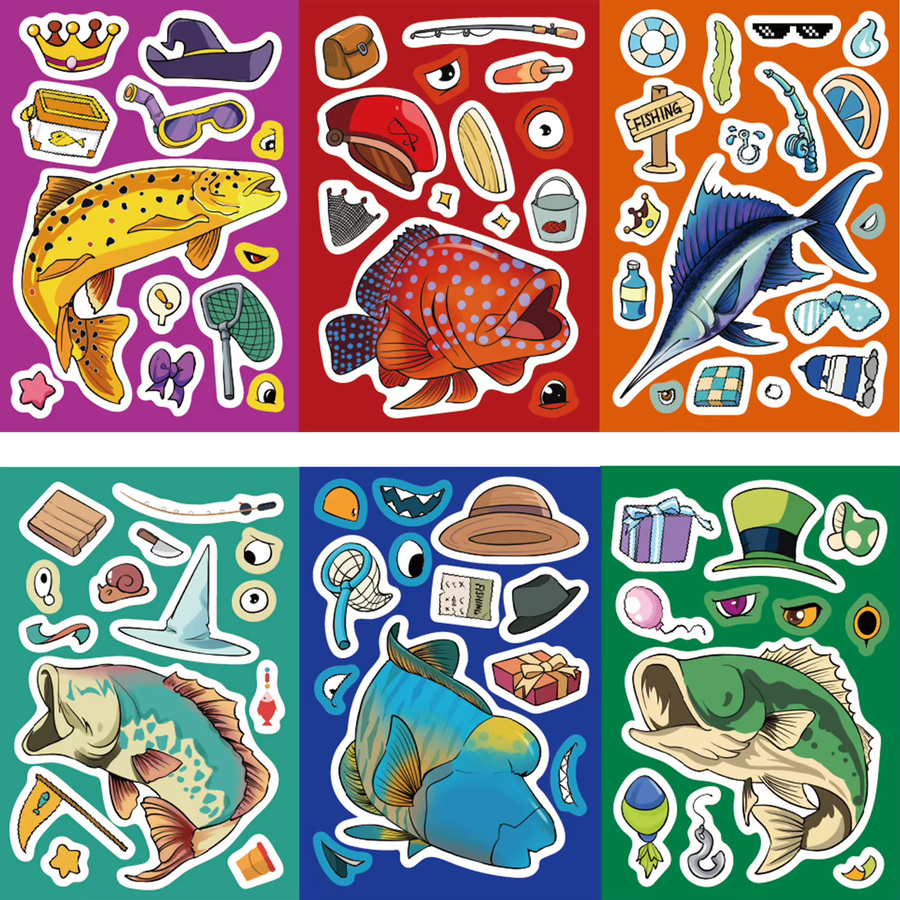 Wasserdichte Cartoon Puzzle Aufkleber für DIY Handwerk in Mehrfarbig - Bild 2