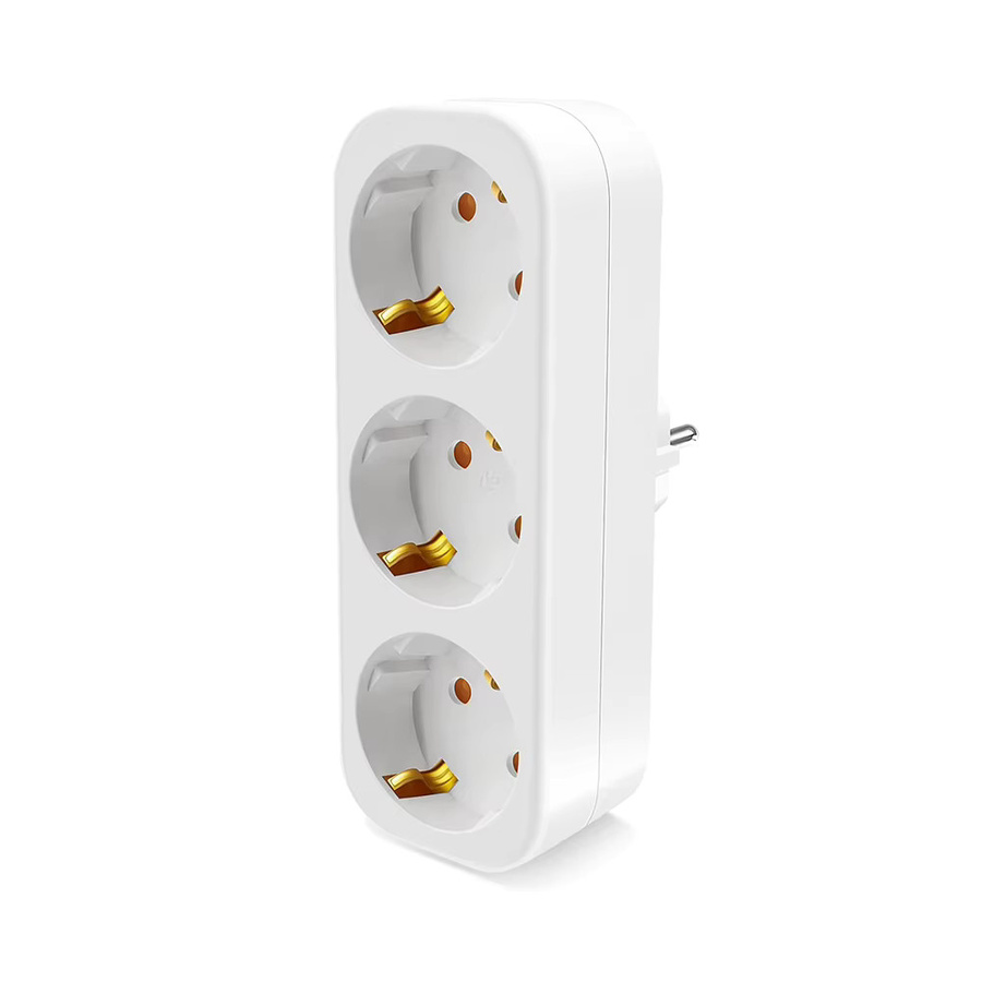CILIA Kabelloser 3-fach Mehrfachstecker Doppel-Schuko-Wandadapter in Rot und Weiß mit 3680W Nennleistung für 250V/16A - Bild 3