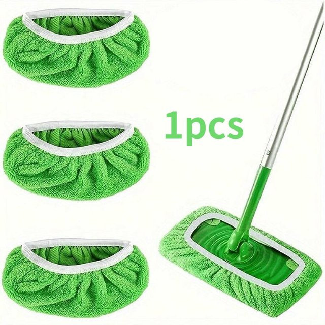 DHDH Mikrofaser Mopptücher für die Trockenreinigung, wiederverwendbare und waschbare Mopp-Pads, Grün und Weiß - Bild 1