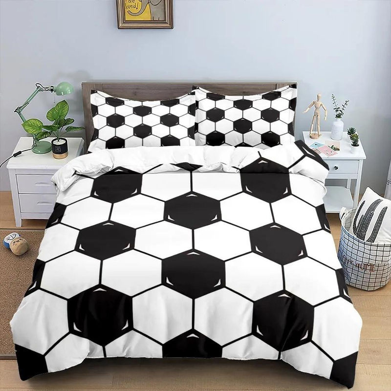 Fußball 3D Bettwäscheset von JMG Household Supplies in Grün mit Bettbezug und Kissenbezügen, B/H: 180 x 210 cm - Bild 2