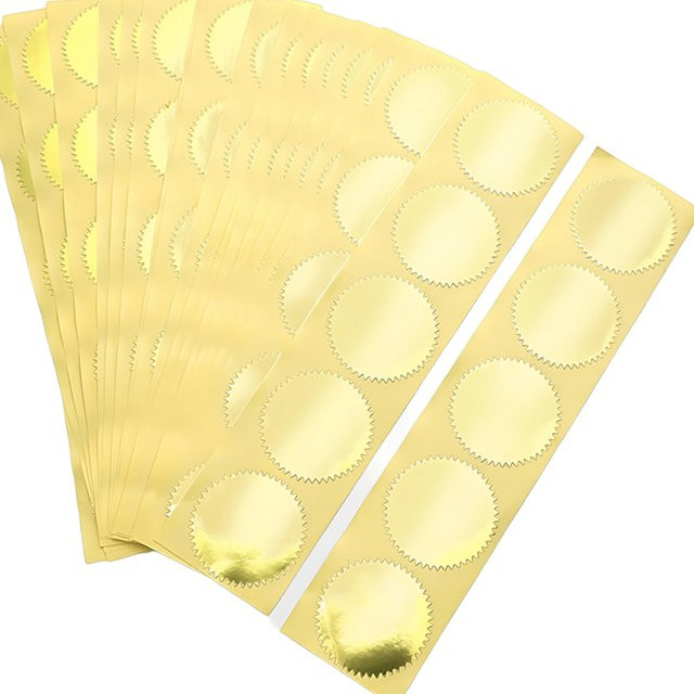 ZYF Goldene Runde Zahnrad-Aufkleber für Präge-Siegel, Durchmesser: 45 mm - Bild 1