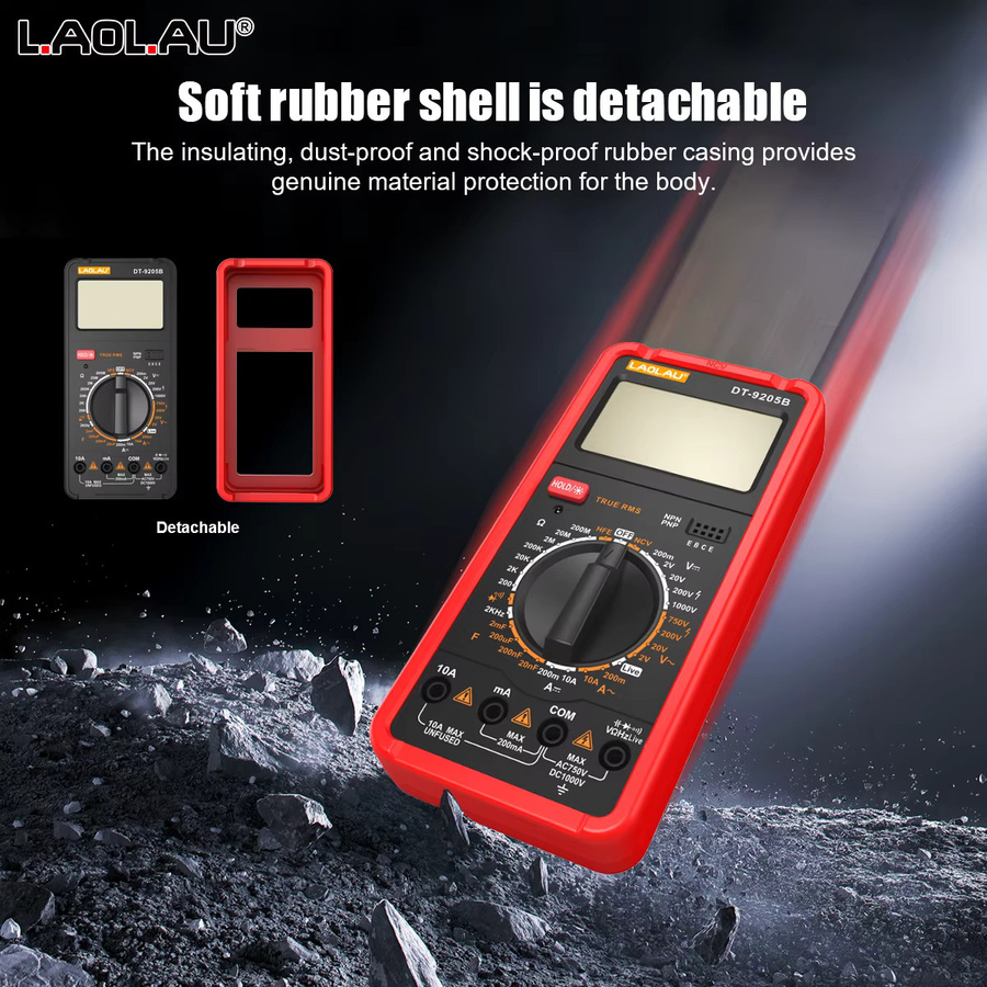 LAOLAU Professionelles Digitalmultimeter DT-9205B mit 2000 Zählungen, manueller Bereich, AC/DC-Spannung bis 1000 V, 10 A und NCV-Funktion - Bild 5