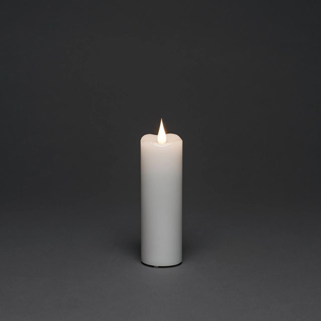 Konstsmide LED-Echtwachskerze Weiß mit Timer und Flackereffekt, Höhe: 15,2 cm, Breite: 5 cm - Bild 2