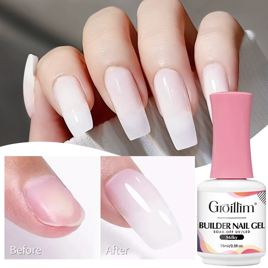 Groillim Nagel-Gel, Weiß, Glänzend, 15 ml - Bild 4