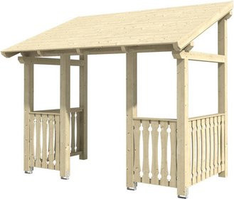 Skan Holz Haustür-Vordach Paderborn 8 aus nordischer Fichte in Natur Beige, Breite: 336 cm, Tiefe: 202 cm - Bild 1