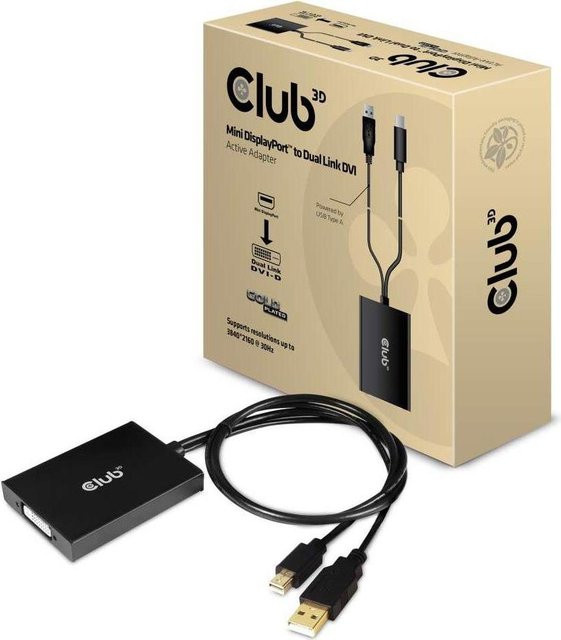 Club3D CAC-1130 Mini DisplayPort auf DVI-D Adapterkabel, Schwarz, Länge: 60 cm - Bild 1