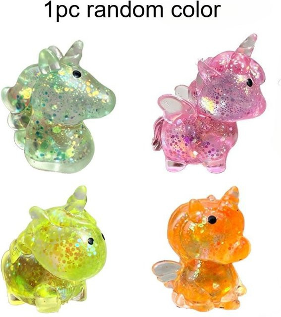 A Family Of Home Textiles Glitzer Stressball Mini Einhorn-Form, Quetschspielzeug, Antistressball - Bild 1