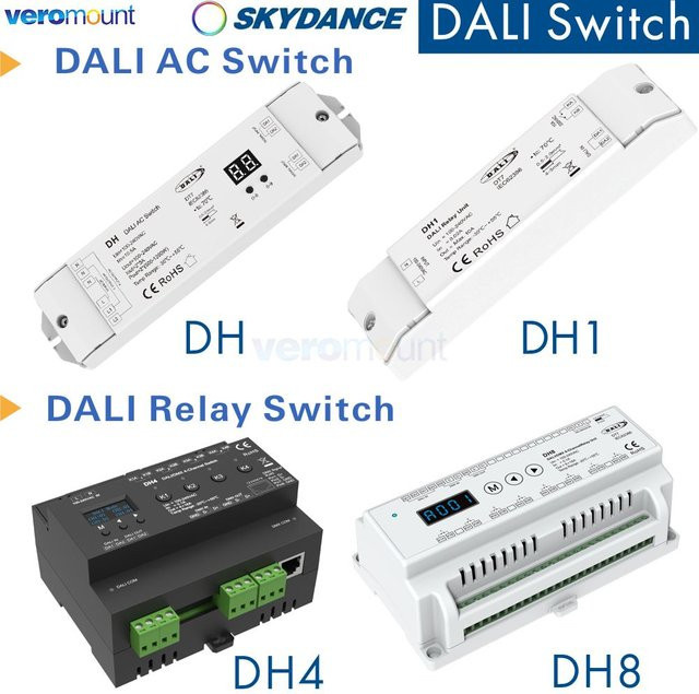 Skydance AC DALI Dimmer Schalter DH-Serie als Relais Einheit in Weiß - Bild 1
