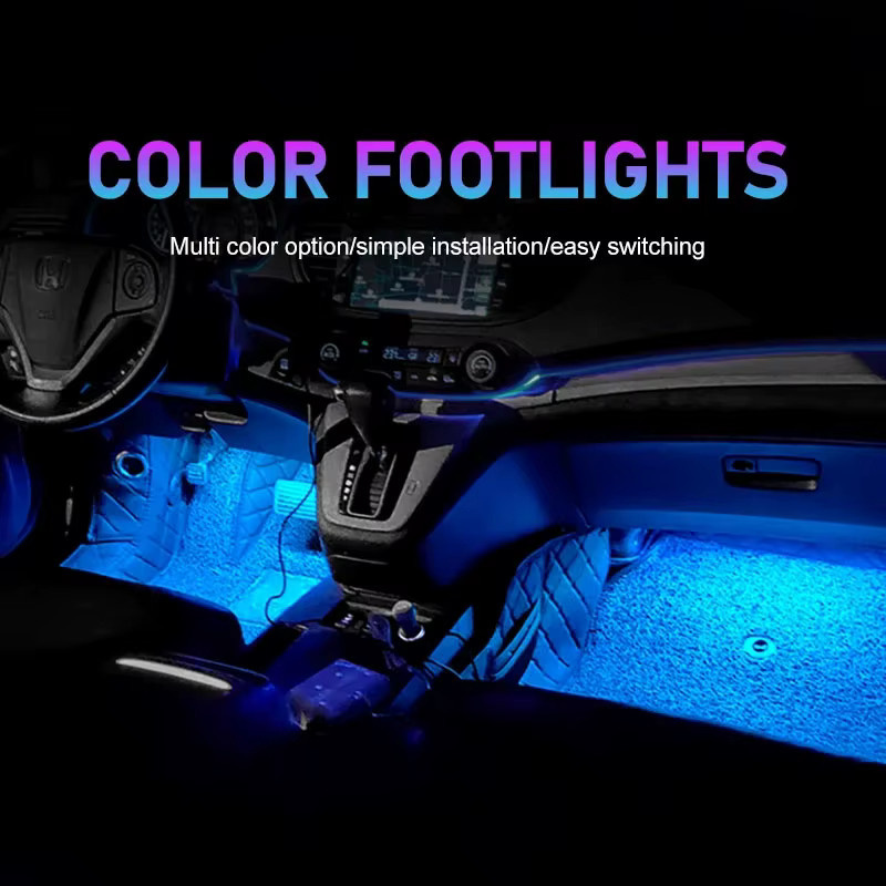 RGB LED Auto Innenbeleuchtung USB Neon Flex Fußleuchten Set zur Fahrzeug-Atmosphärenbeleuchtung - Bild 3