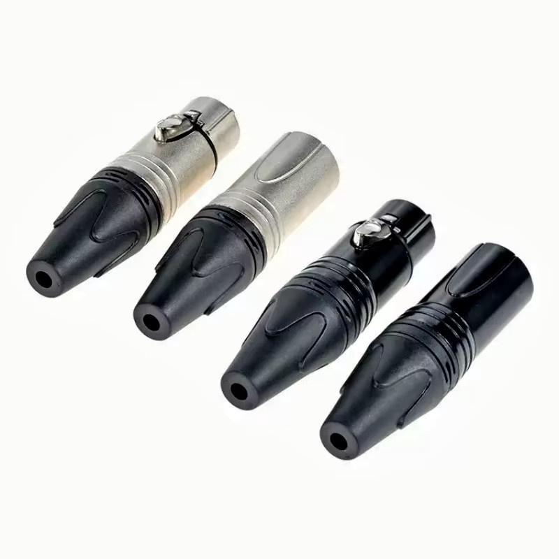 FRHY 2er Set Professionelle 3-Pin XLR Audio Anschlüsse und Jack Adapter in Schwarz für Studio, Live Sound und Broadcasting - Bild 3