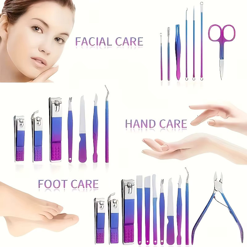 OLOEY Maniküre- und Pediküre-Set mit Edelstahl-Nagelknipser, Unisex - Bild 3