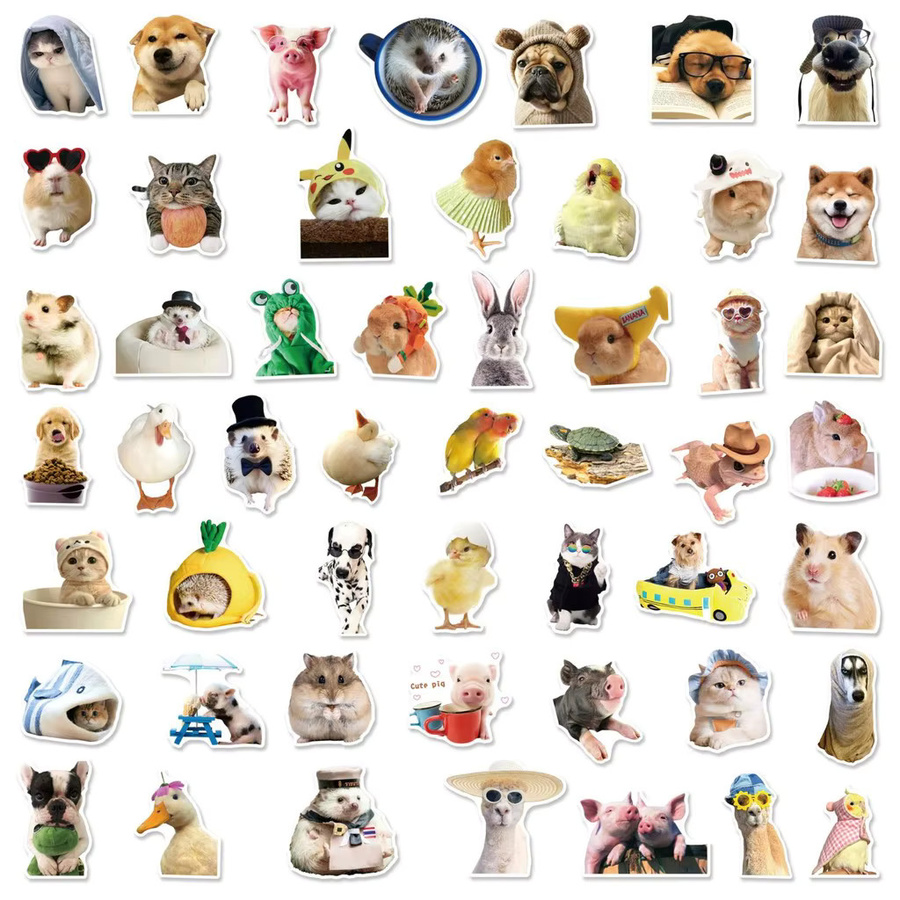 50 Stück wasserfeste Vinyl-Aufkleber Loyal Companions Art Collection Haustier-Doodle in Multicolour - Bild 3