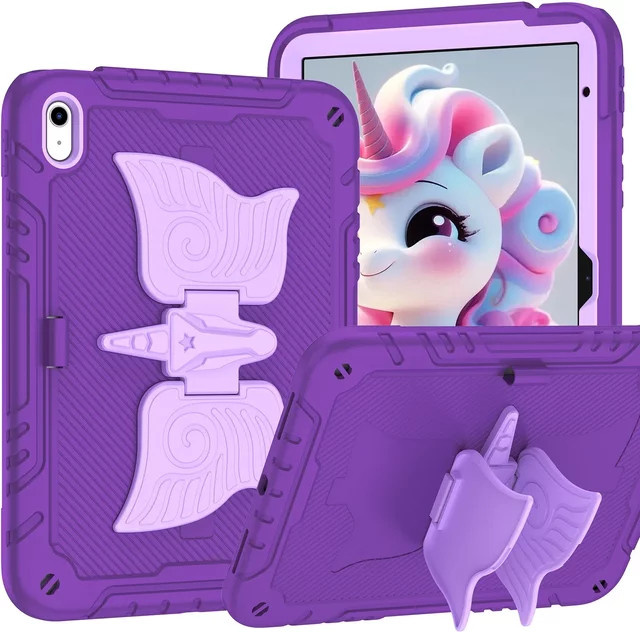 Einhorn Tablet Hülle für Apple iPad 10. Generation 10,2 Zoll und iPad 7/8/9. Generation in Pink und Purple - Bild 1