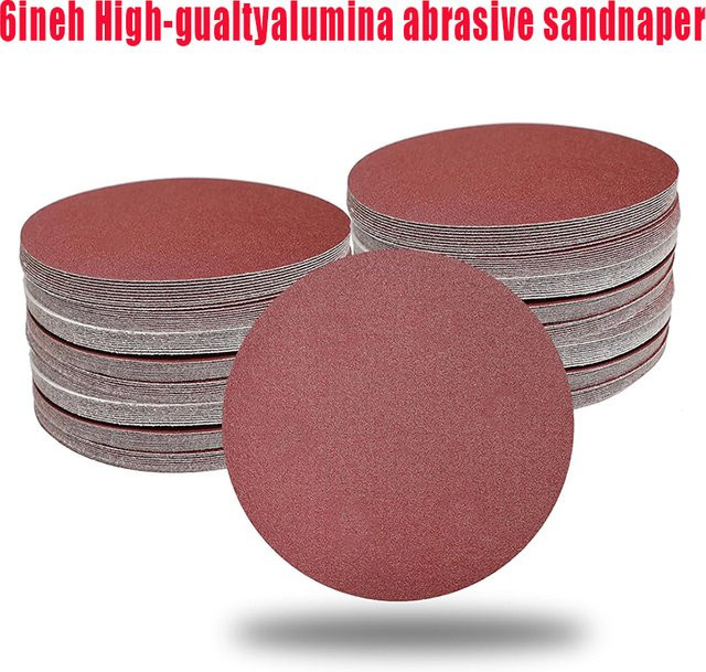TQLQ Schleifpapier Set für Metall und Holzbearbeitung, 50 Stück, 6 Zoll (150 mm), Körnung 40–2000, Dremel Zubehör Schleifscheiben - Bild 1