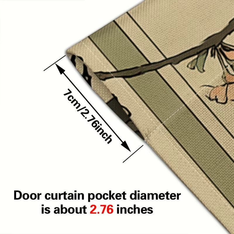 VIKAMA Türvorhang im japanischen Anime-Stil mit schwarzem Katzenmuster in Schwarz - Bild 3