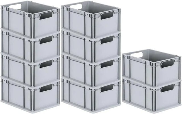 PROREGAL Spar Set 10x Eurobox Nextgen Economy Transportbehälter Grau H x B x T: 22 x 30 x 40 cm - Bild 1
