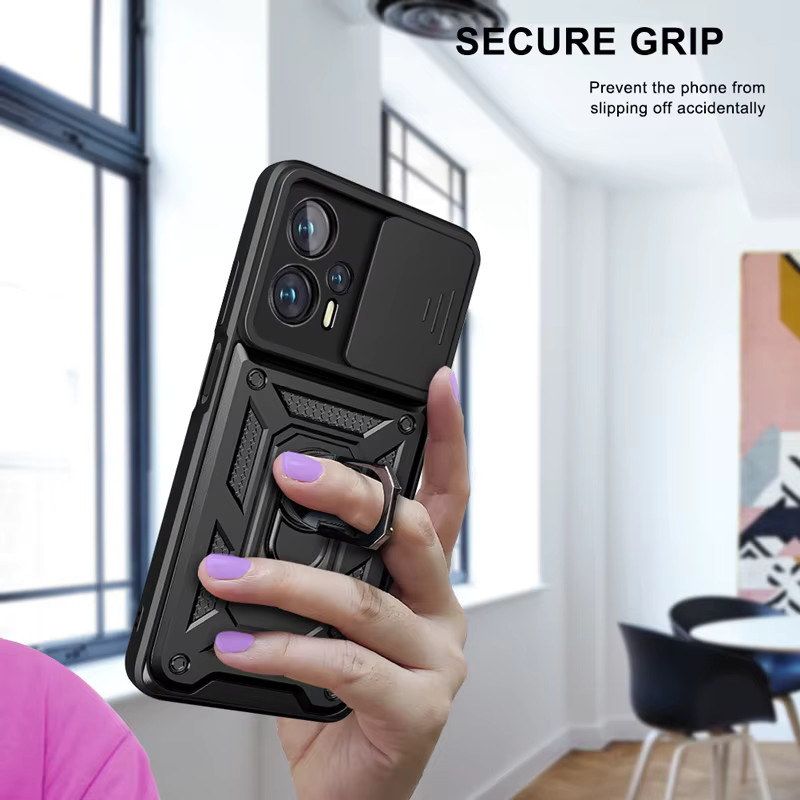 Stoßfeste Rüstung-Schutzhülle mit Ring für Xiaomi Poco F3 F4 GT F5 X7 X6 X5 X4 X3 NFC GT M3 M4 Pro in Pink und Black - Bild 6