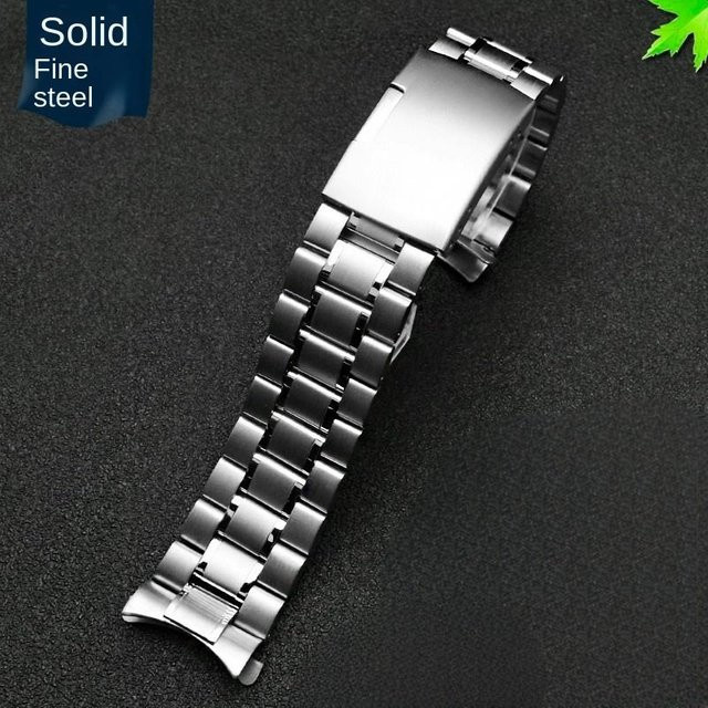 Uhrenarmband Edelstahl, gebogenes Ende, Schwarz, Herren, 20mm 22mm 24mm - Bild 1