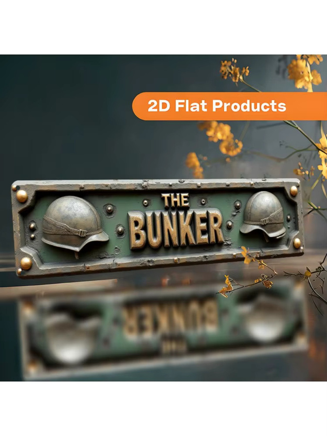Vintage Aluminium-Wandschild THE BUNKER von CIFBUY – Robuste Metallplakette für deine Dekoration in Zuhause oder Büro - Bild 7