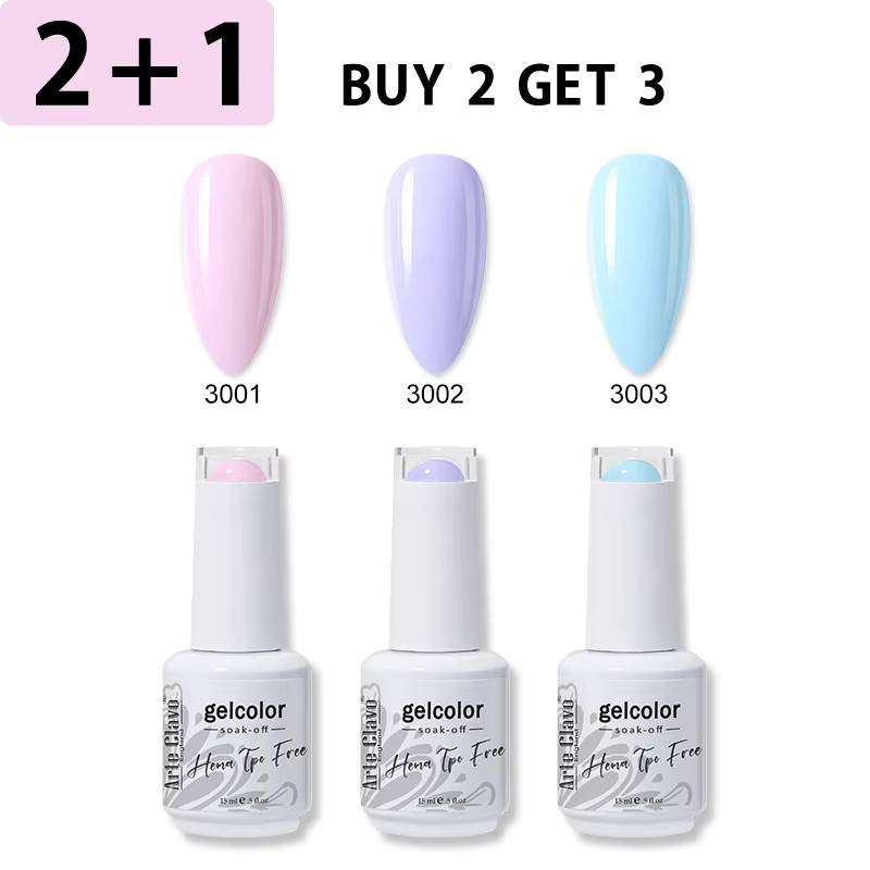 Arte Clavo Macaron Gel-Nagellack-Set, 3-teilig, glänzend, 15 ml - Bild 1