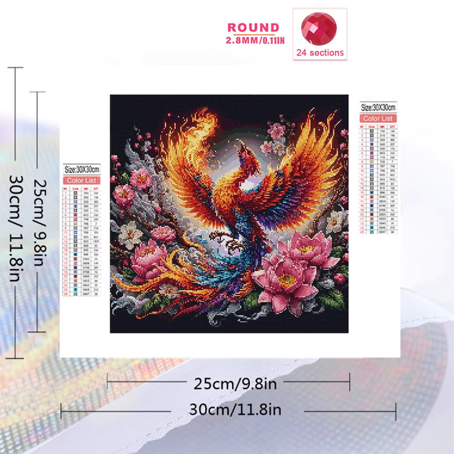 EverShine Diamant-Mosaik Phoenix DIY Stickerei mit Vollquadrat-Bohrer in Multicolour zur Heimdekoration - Bild 2