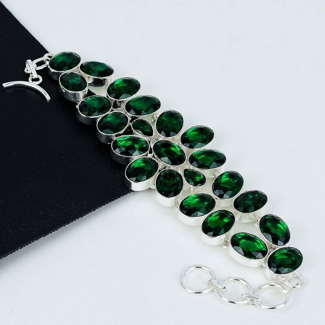 JewelryMart Armband, Grüner Turmalin, Silber, Damen - Bild 1