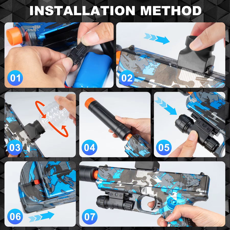 unilabo Elektrisches Blaster-Pistolenspielzeug, Blau, Bunt / Mehrfarbig, Kunststoff - Bild 3